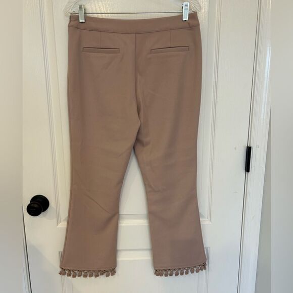 Naked Zebra Women’s Pink Cropped Rayon Spandex Pants Fringe Hem. Size Medium - Picture 2 of 10